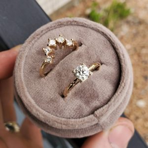 custom contoured wedding bad created by the jeweler ryan