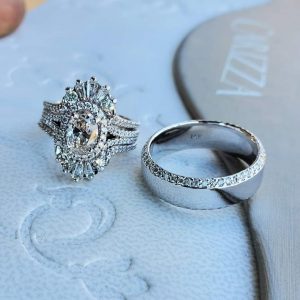 The Jeweler Ryan finished two custom contoured bands for an engagement ring