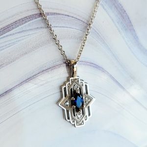 square sapphire birthstone necklace cus