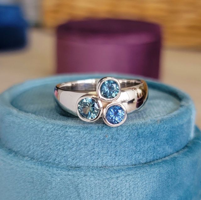 Gemstone ring created by the custom jewelry designer The Jeweler Ryan in Minnesota